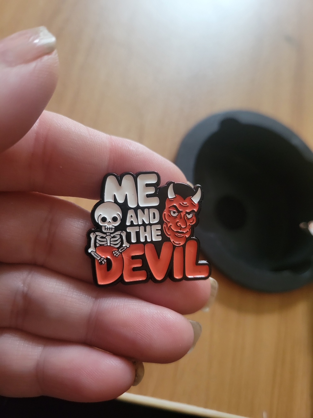 👻BUY 1 GET 1 FREE👻Me and the Devil Enamel Brooch — Red and White